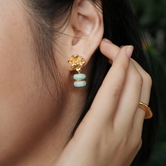 Velatti Flower Studs with Stacked Gems