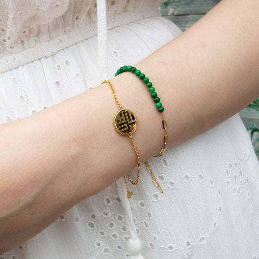 Fortune Jade 18K Gold Bracelet as