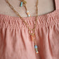 Velatti Gem & Fish Charm Link Chain Necklace