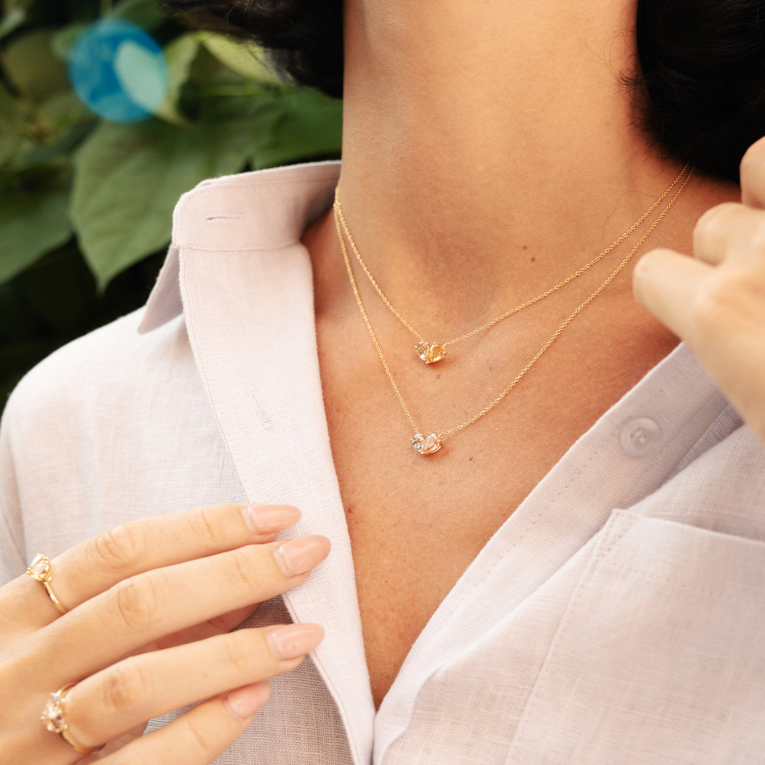 Merge Necklace with Citrine & Green Amethyst