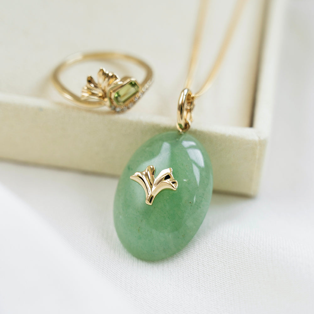 Ginkgo Aventurine Pendant