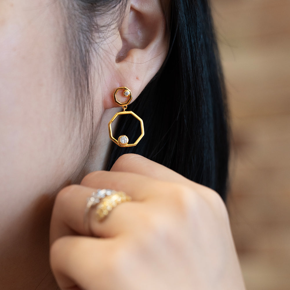 Octagon Drop Earrings