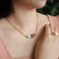 Velatti Gem Stack Link Chain Necklace