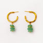 gold plated hoop earrings with stacked aventurine