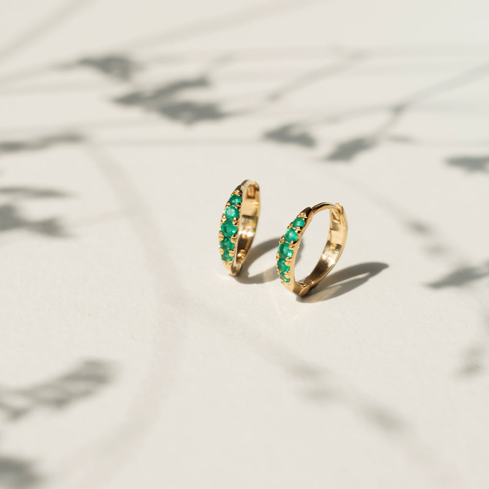 Eclipse Hoops with Green Onyx