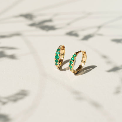 Eclipse Hoops with Green Onyx