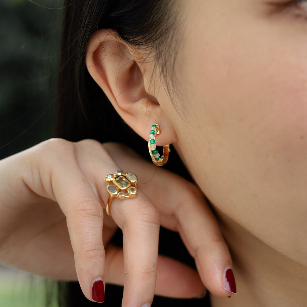 Accent Gem Hoops