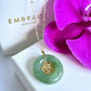 Blossom Jade 18k Gold Pendant with Chain