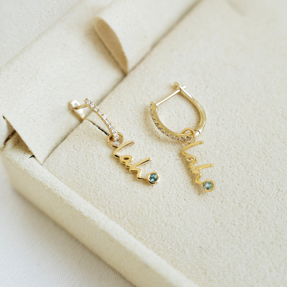 Lah Blue Topaz and Diamond Earrings
