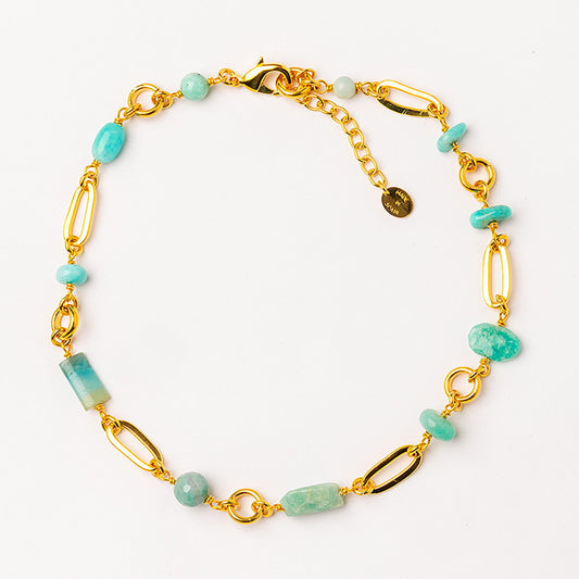 Velatti Linea Link Necklace with Gems