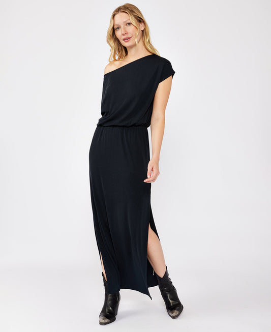 Lovestitch Off Shoulder Slit Maxi Dress