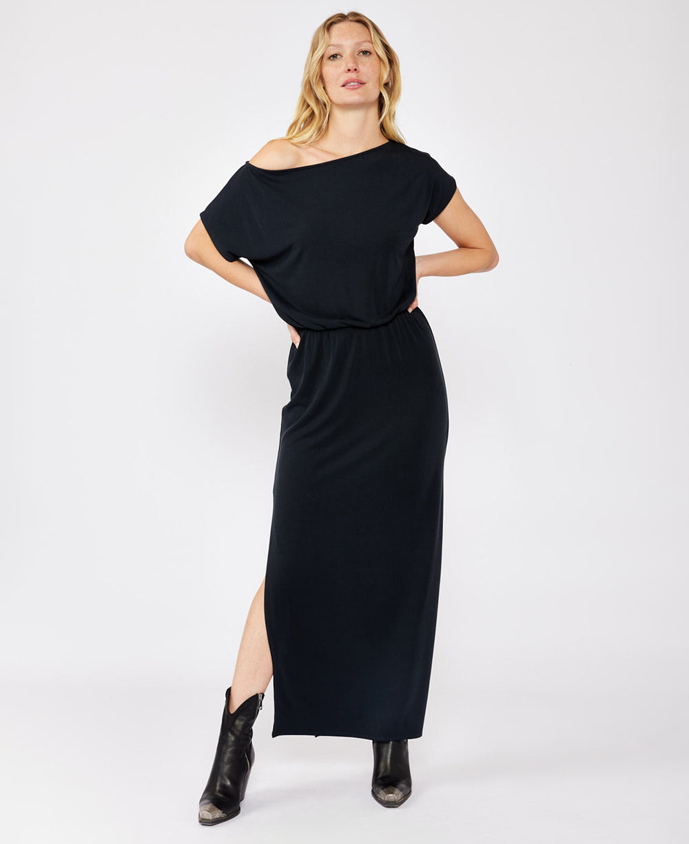 Lovestitch Off Shoulder Slit Maxi Dress