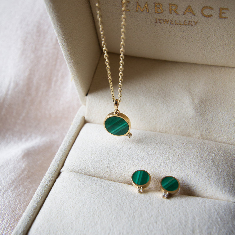 Gold on sale malachite pendants