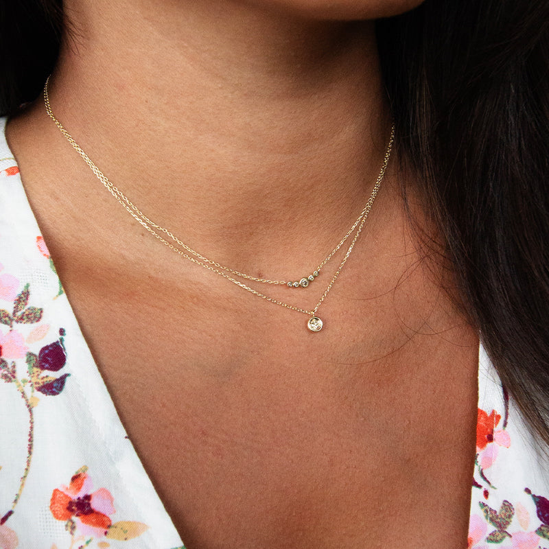 Leena Diamond Drop Lariat Necklace | Caitlyn Minimalist