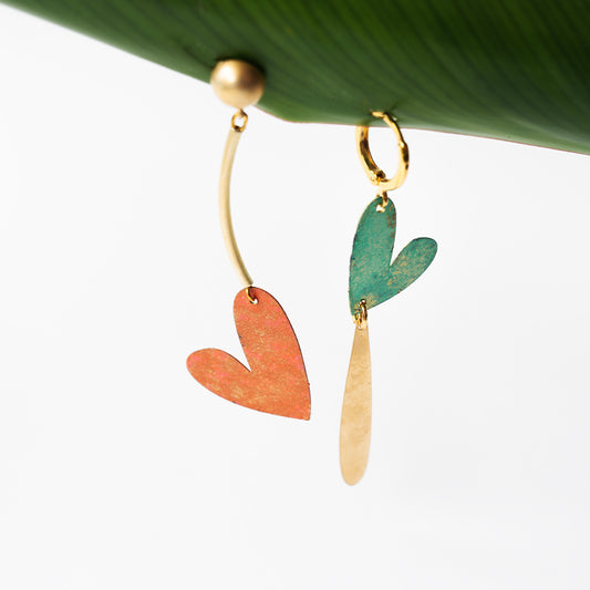 Mismatched Heart Earrings