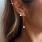 Mismatch White Topaz & Freshwater Pearl 10k Gold Earrings