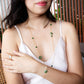 Multi Jade & Single Pearl Long Necklace