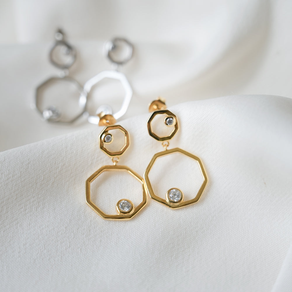 Octagon Drop Earrings