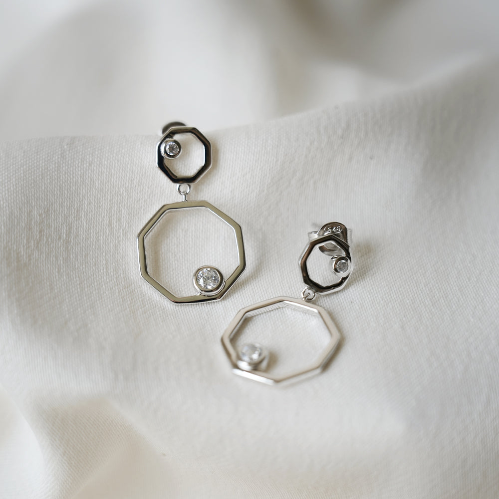 Octagon Drop Earrings