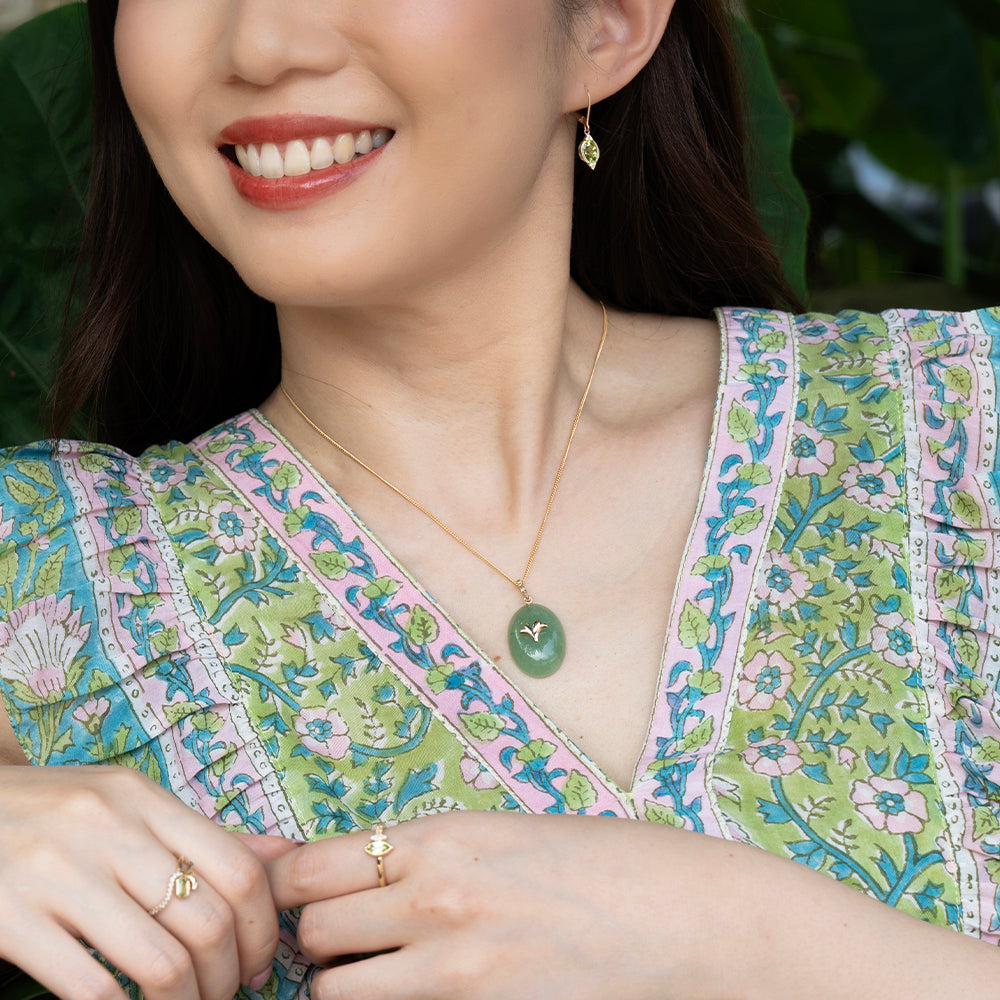 Ginkgo Aventurine Pendant