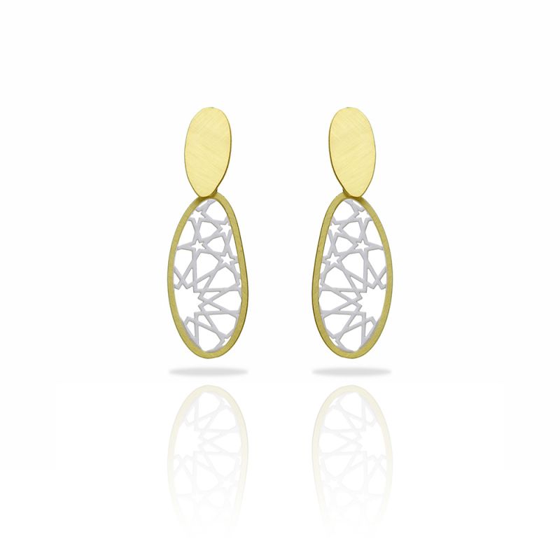 RAS Granada Gold + White Small Earrings