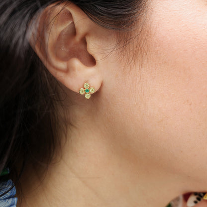 Gem Bloom Studs with Peridot