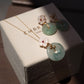 Pink Mother of Pearl Flower Ruby & Jade 18K Gold Necklace