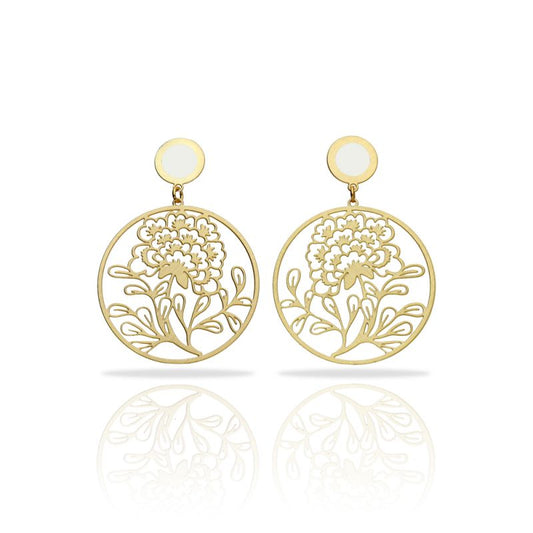 RAS Porcelana Flor All Gold Circle Earrings