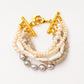 Velatti Five Strand Bracelet with Freshwater Pearls & Moonstone