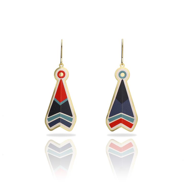 RAS Native Southwest Arrowhead Gold Earrings