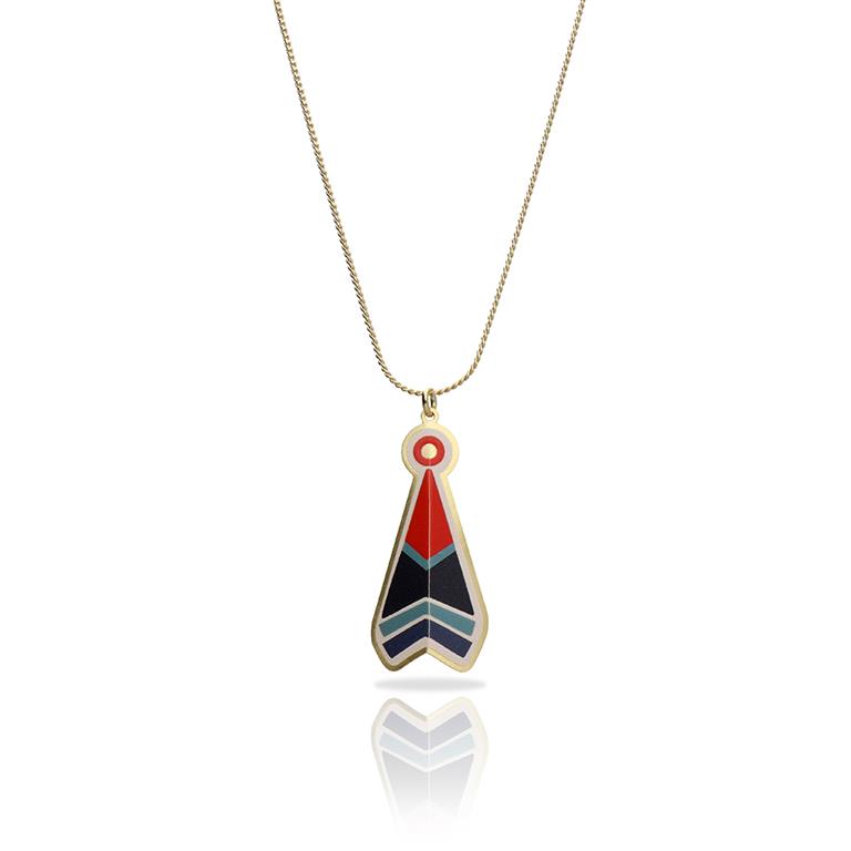 RAS Native Southwest Gold Short Pendant Necklace