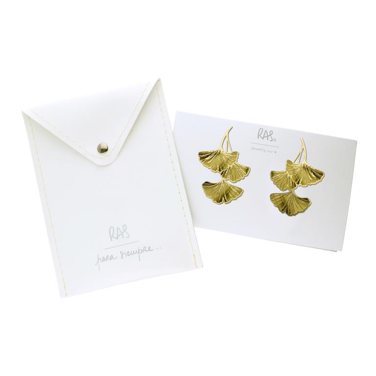 RAS Ginkgo Biloba Engraved XL Earrings