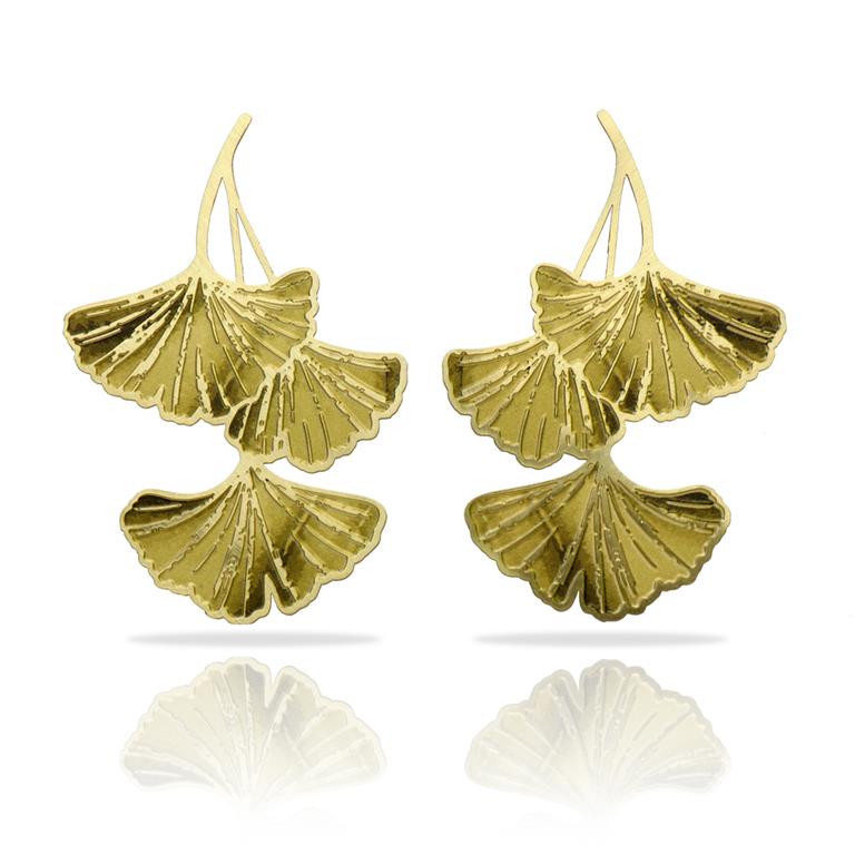 RAS Ginkgo Biloba Engraved XL Earrings