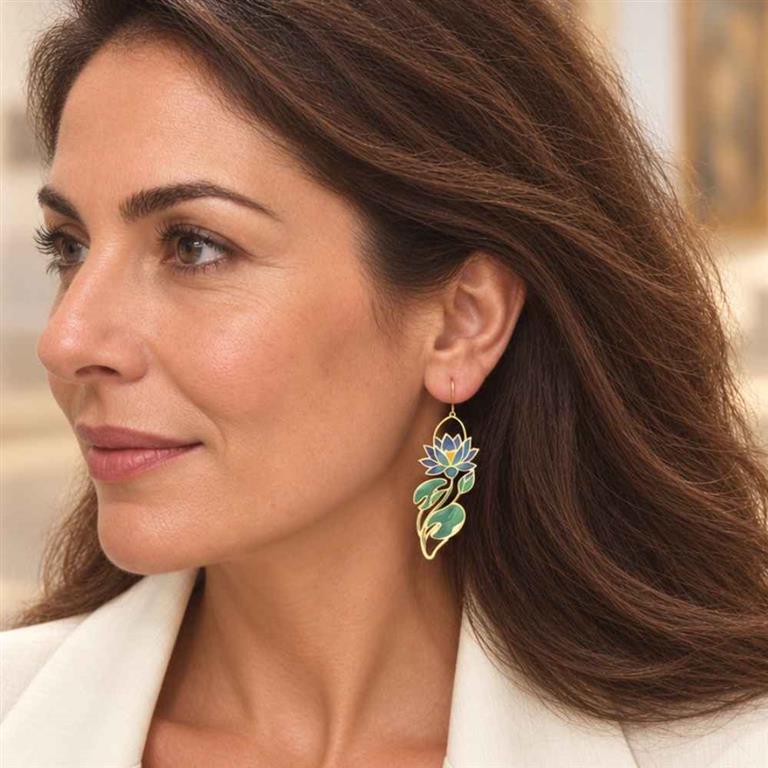 RAS Giverny Blue Loto Earrings