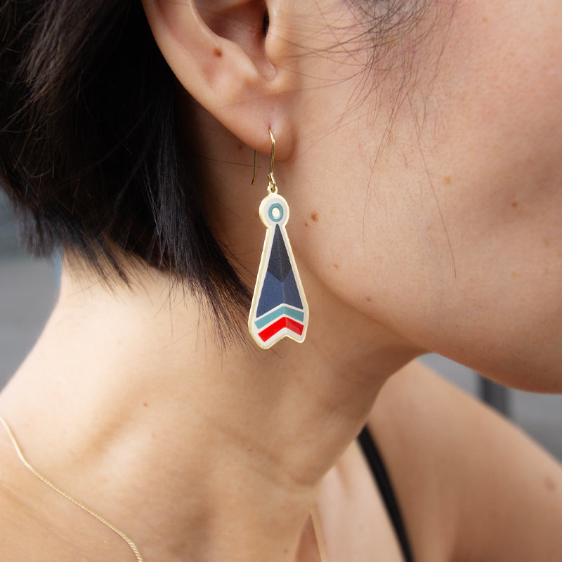 RAS Native Southwest Arrowhead Gold Earrings