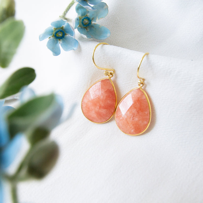 Red Aventurine Teardrop Earrings