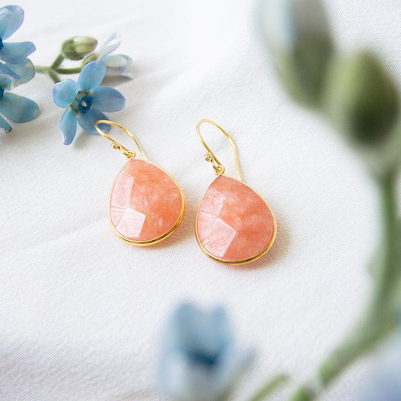 Red Aventurine Teardrop Earrings