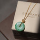 Flower Diamond with Jade Donut Pendant
