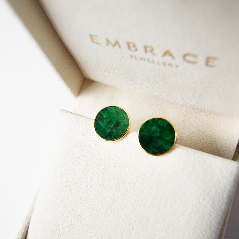 Round Jade Studs