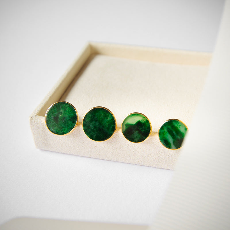 Round Jade Studs