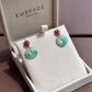Ruby Bouquet & Jade Donut 18k Gold Earrings