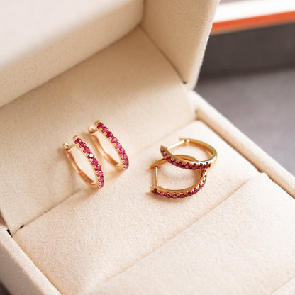 Ruby Glow Hoops
