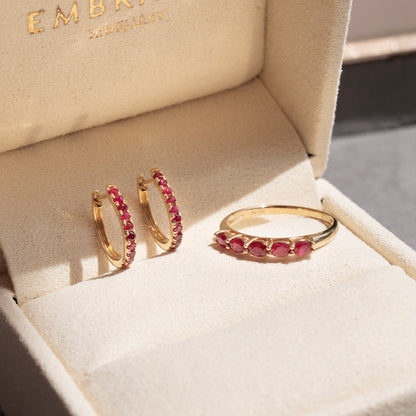 Ruby Glow Hoops