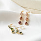 Watermelon Tourmaline Triple Drop Earrings
