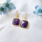 Square Cut Amethyst Earring