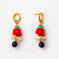 stacked gemstones drop earrings