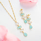 Rose Quartz & Aqua Chalcedony Stack Necklace