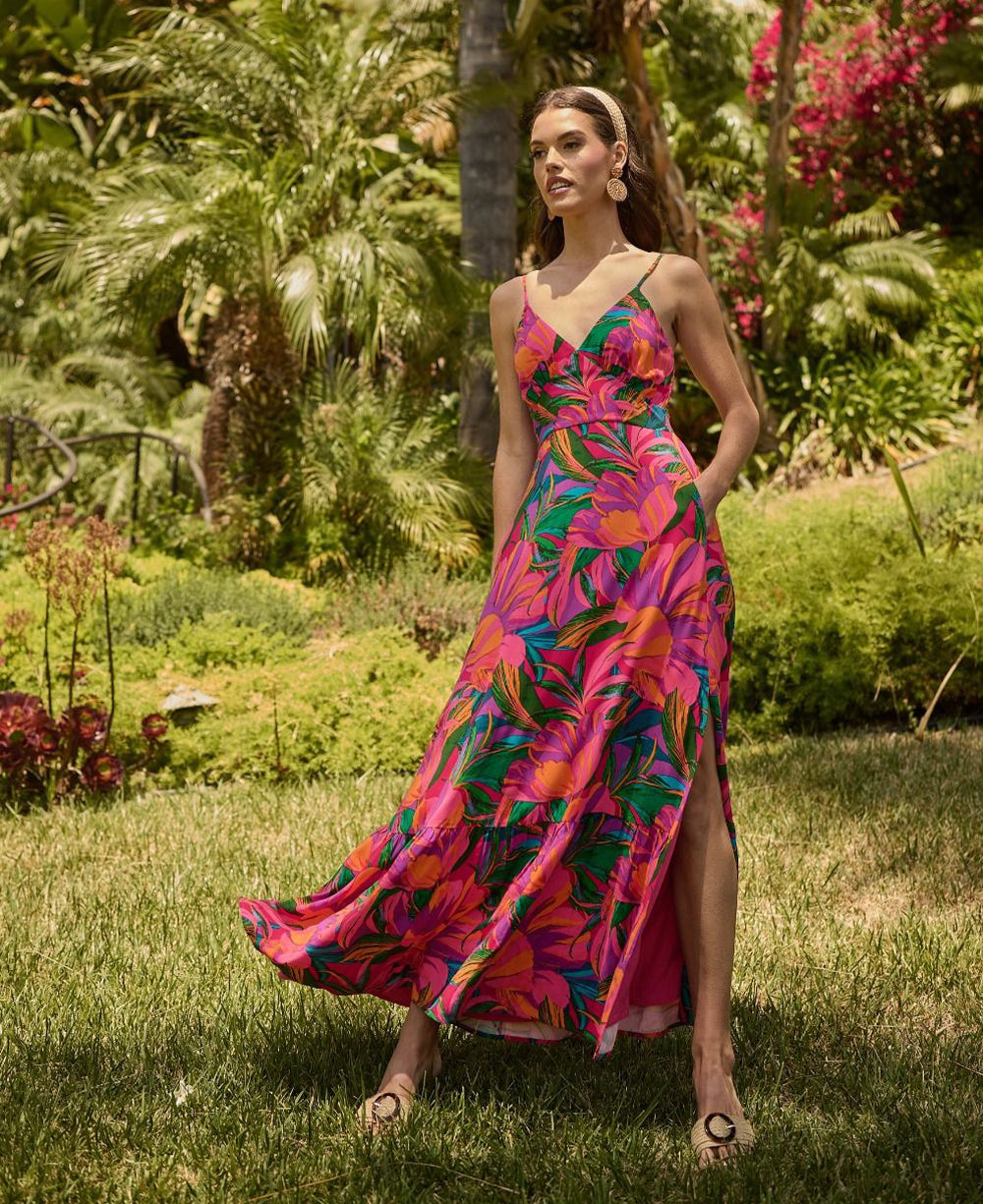 Sugarlips Beal Tropical Chaya Smocked Maxi Dress