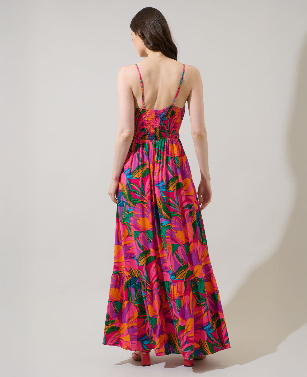 Sugarlips Beal Tropical Chaya Smocked Maxi Dress