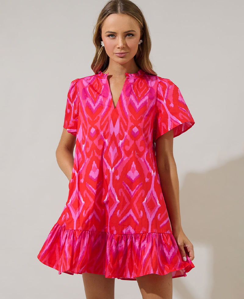 Sugarlips Blevin Ikat Celeste Dress